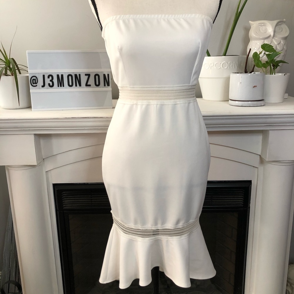 QUII off white strapless dress size M